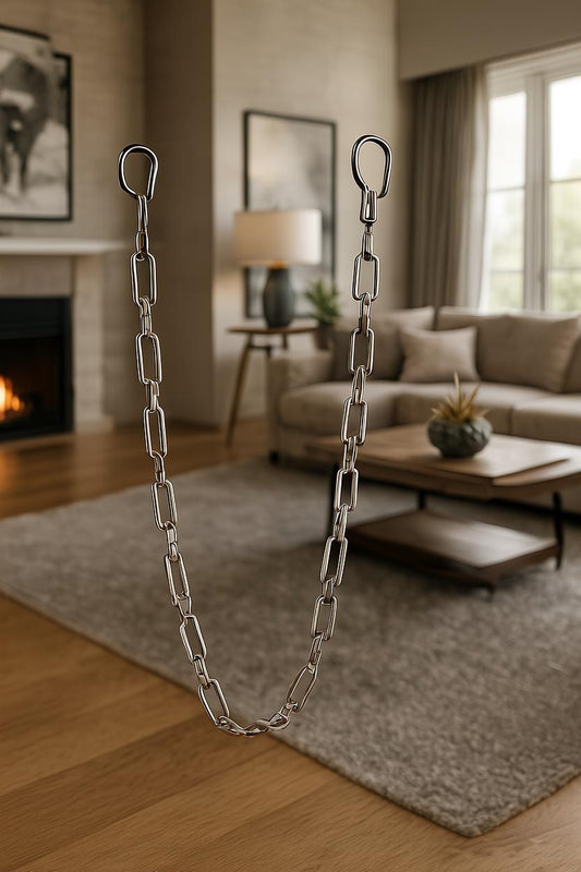 Steel Swing Chain Lifestyle View - IRA Furniture Jhula Accessory India