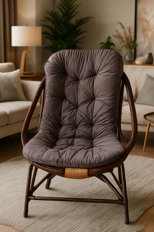 Wicker Rattan Chair with Cushion – Durable Garden, Balcony, and Resort Seating