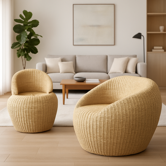 IRA Sofa and 3 Chairs (Glossy Finish, Honey)