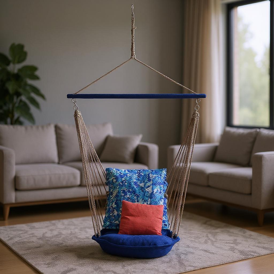 Velvet Decent Swing Chair Lifestyle - IRA Furniture India