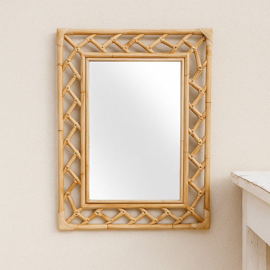 Decorative Wall Mirror Online – Natural Rattan Frame for Living Room, Bedroom, Office