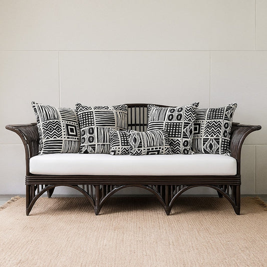 Wicker Daybed Lifestyle View - IRA Furniture Vintage Natural Decor India