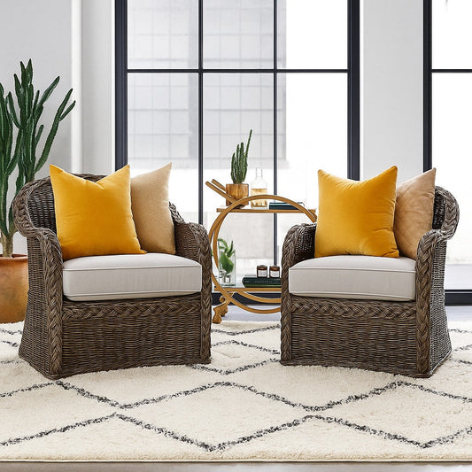 Hand-Woven Cane Armchair – Ascent Chair with Grey Finish | Handcrafted Cane Chairs for Living Room & Lounge