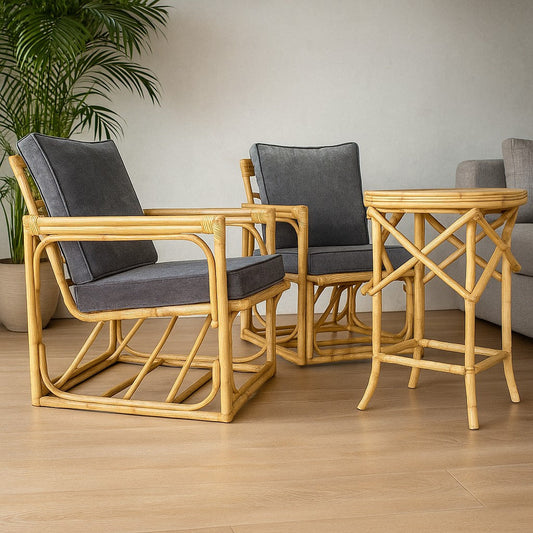 IRA Armchair Chairs Set – 2 Comfortable Armchairs with 1 Table | Modern and Stylish Living Room Accent Chairs