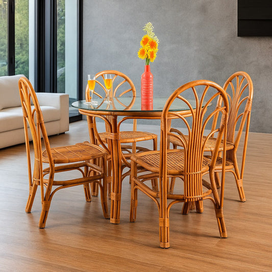 IRA Bamboo 4-Seater Dining Table Set