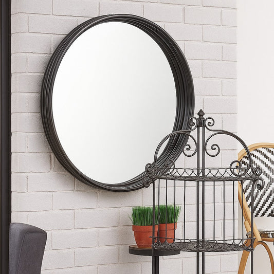 IRA Black Satin Frame Mirror