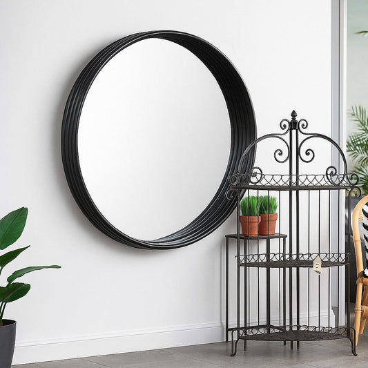 IRA Black Satin Frame Mirror