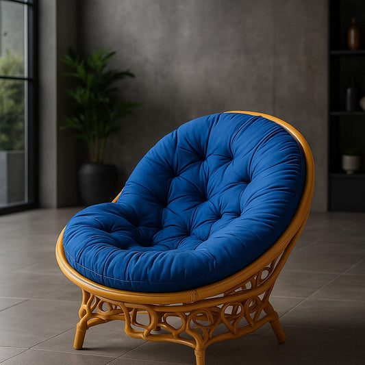 IRA Blue Cushion for Papasan Chair - Soft, Comfortable Replacement Cushion, 120 cm Diameter