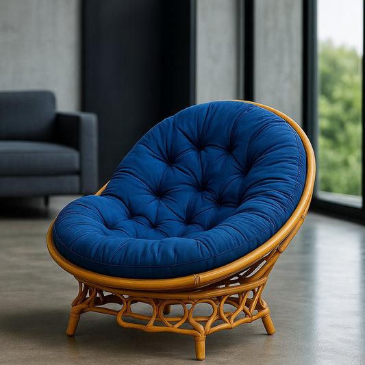 IRA Blue Cushion for Papasan Chair - Soft, Comfortable Replacement Cushion, 120 cm Diameter