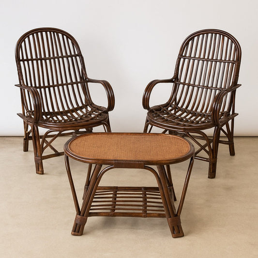 Brown Table and Chair Set Lifestyle - IRA Furniture India