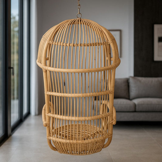 White Cane Hanging Swing Lifestyle - IRA Furniture India