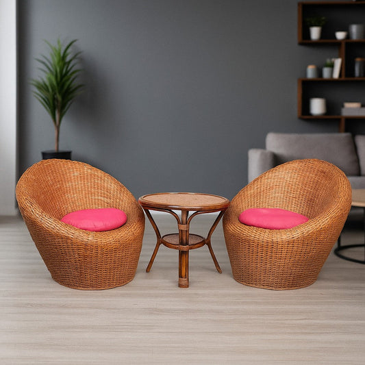 IRA Circular Styled Armchair with Table & Cushion – Apple Chair for Living Room & Outdoor Seating