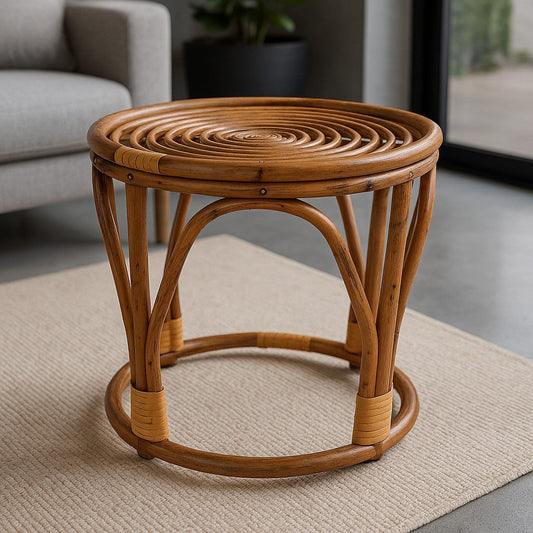 Round Stool Chair Lifestyle View - IRA Furniture Elegant India