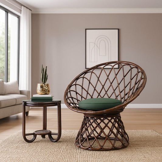 Galaxy Armchair Side Stool Lifestyle - IRA Furniture India