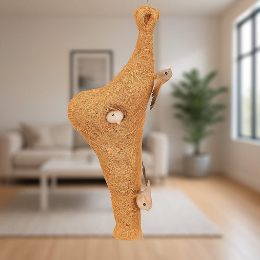 IRA Hanging Natural Jute Bird Nest Showpiece