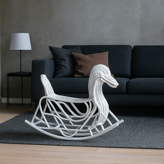 Kids White Rocking Horse Lifestyle - IRA Furniture India