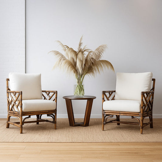 Natural Armchair Set Lifestyle - IRA Furniture India