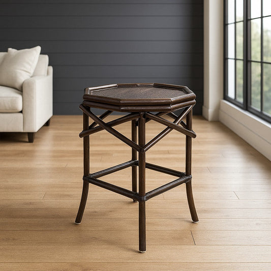 IRA Octagonal Side Table – Burnt Sienna