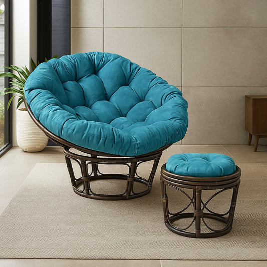 IRA Papasan Chair with foot stool
