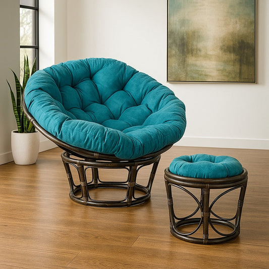 IRA Papasan Chair with foot stool