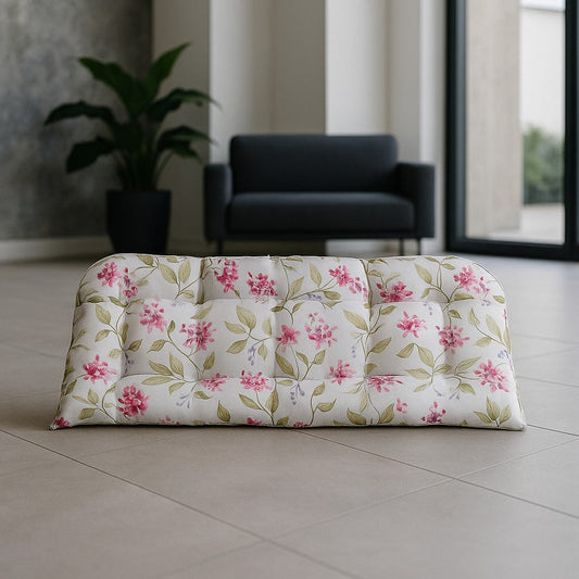 IRA Pillow Perfect Outdoor/Indoor Pom Play Peachtini Tufted Loveseat Cushion