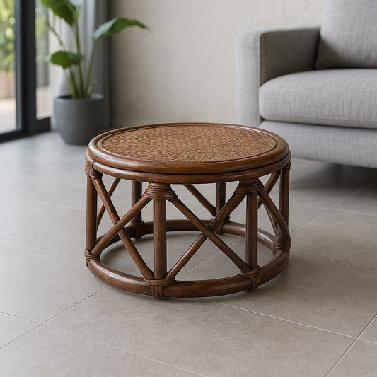 IRA Rattan and Wicker Encircled Pouffe (Mudah)
