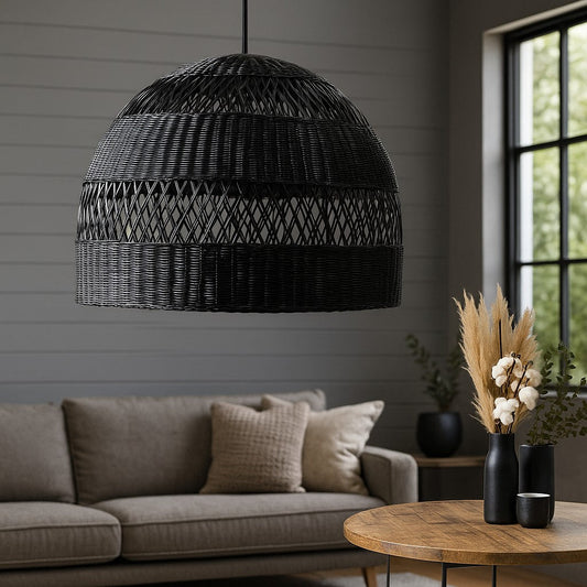 IRA Rattan Bell Pendant Light Shade – Large