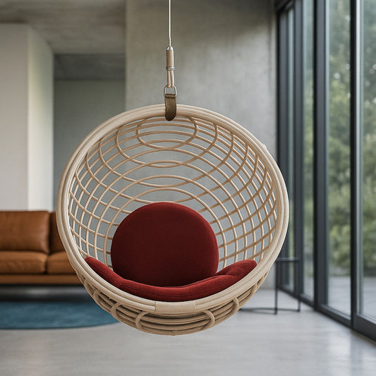 Modern Round Swing Chair Lifestyle - IRA Furniture India