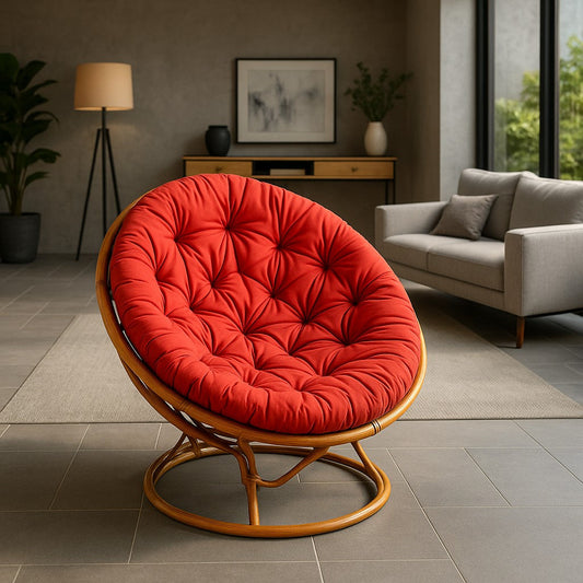 IRA Red Cushion for Papasan Chair - 120 cm Floor Cushion, Lounge Cushion for Home & Outdoor