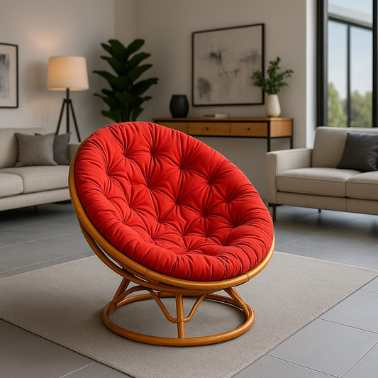 IRA Red Cushion for Papasan Chair - 120 cm Floor Cushion, Lounge Cushion for Home & Outdoor