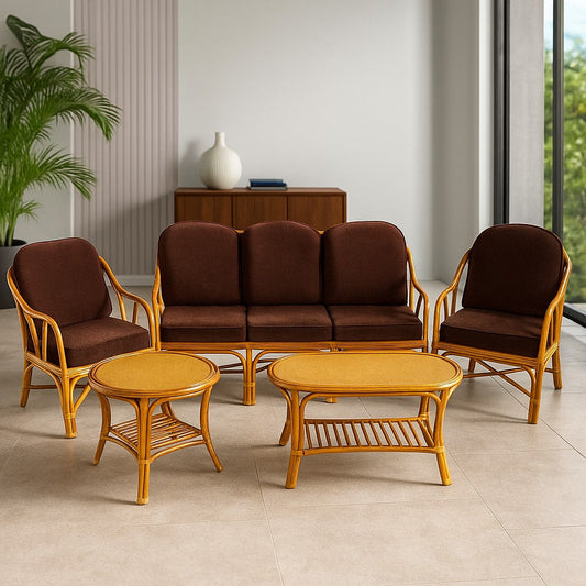 IRA Retro cane wooden furniture Sofa Set