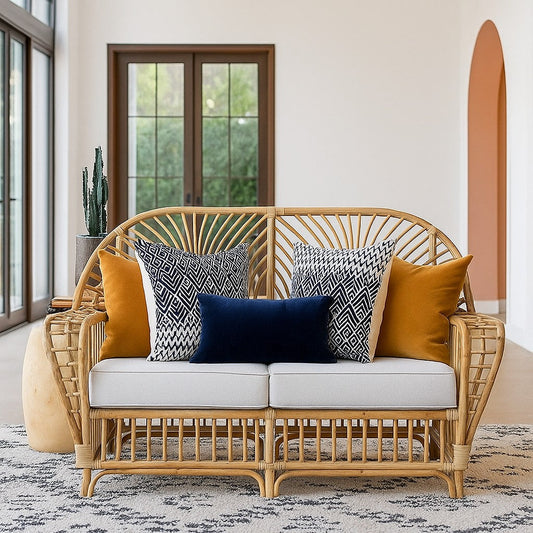 IRA Royal Palm Armchair & 2 Seater Chair Combo- Natural