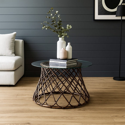 IRA Side Table – Burnt ebonised Finish - Glass not included