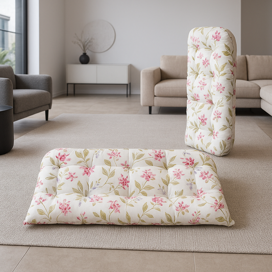 IRA Pillow Perfect Outdoor/Indoor Pom Play Peachtini Tufted Loveseat Cushion