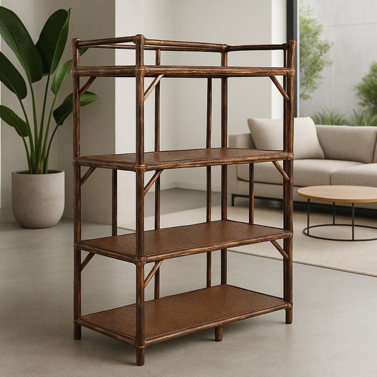 IRA Rattan & Bamboo Storage Rack | Modern Durable Brown Rack