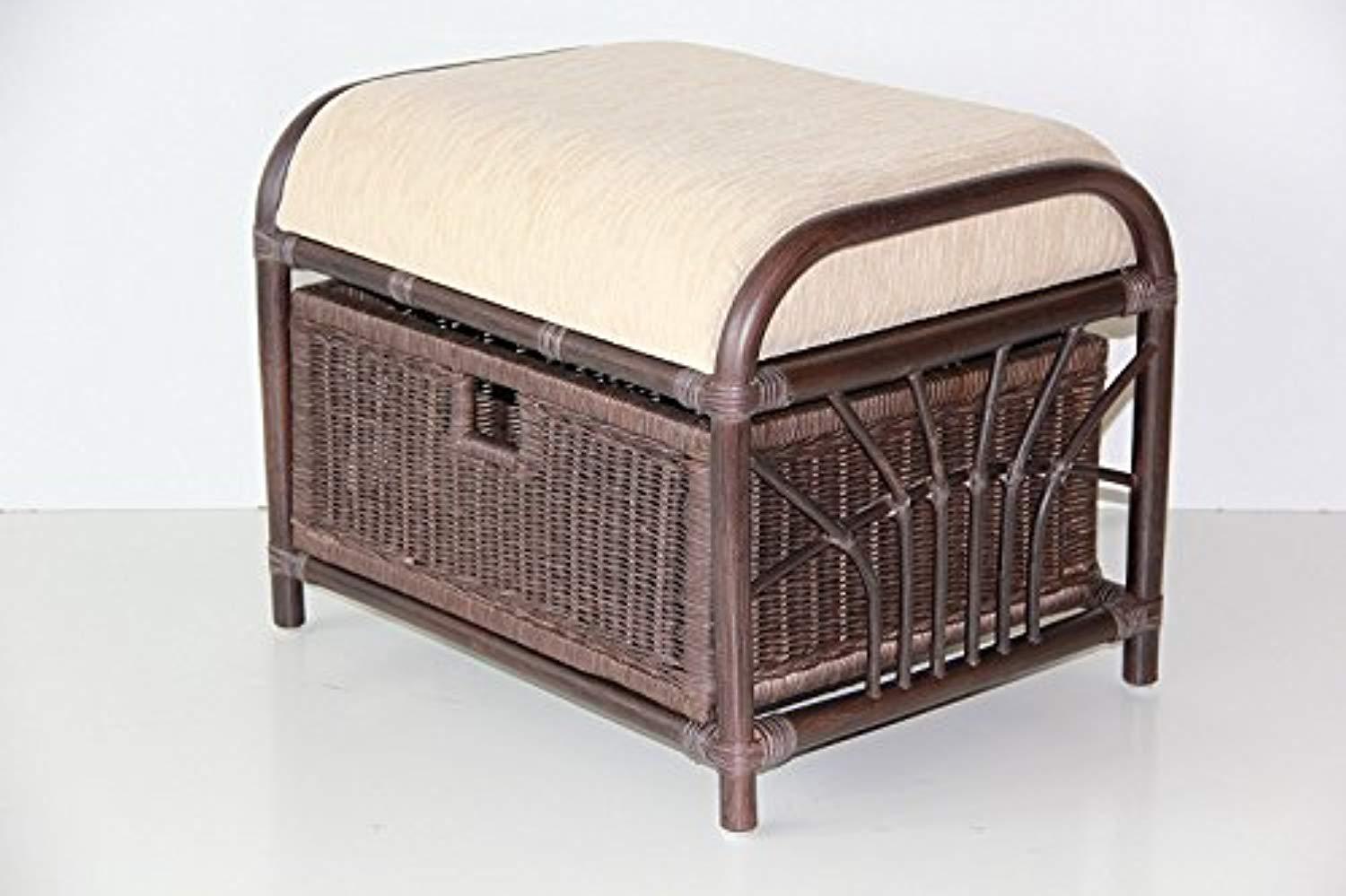 IRA Handmade Rattan Wicker Ottoman Footstool - IRA Furniture
