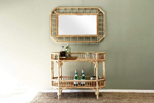 Natural Frame Mirror Side View - IRA Furniture India