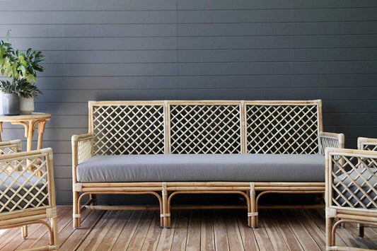 Wicker Daybed Natural Side View - IRA Furniture India