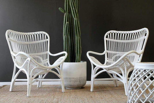 White Butterfly Armchair Side View - IRA Furniture India