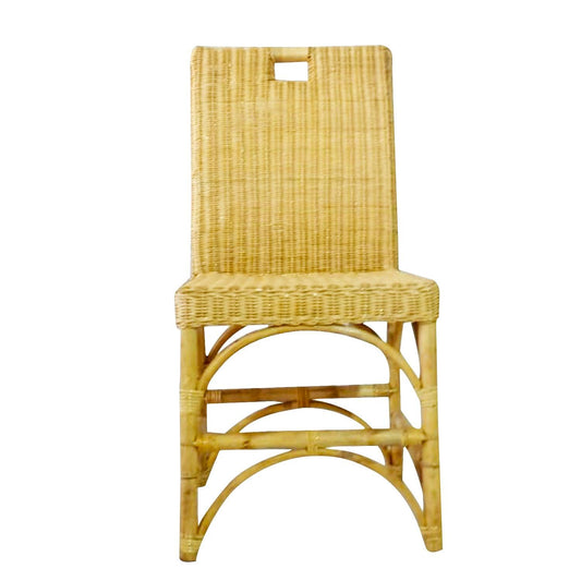 IRA Wooden Barstool Chair | High Counter Chair with Footrest | Rattan Cane & Solid Wood Bar Stool for Kitchen Island, Dining, Cafe & Home Bar