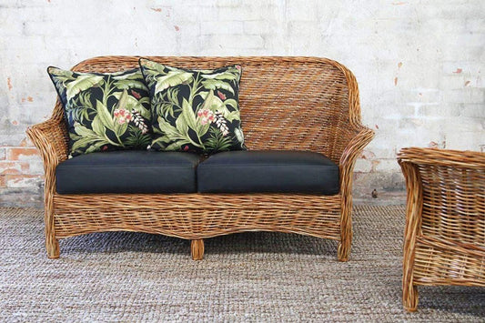 IRA Handwoven Sofa Brown Wash Front View - India