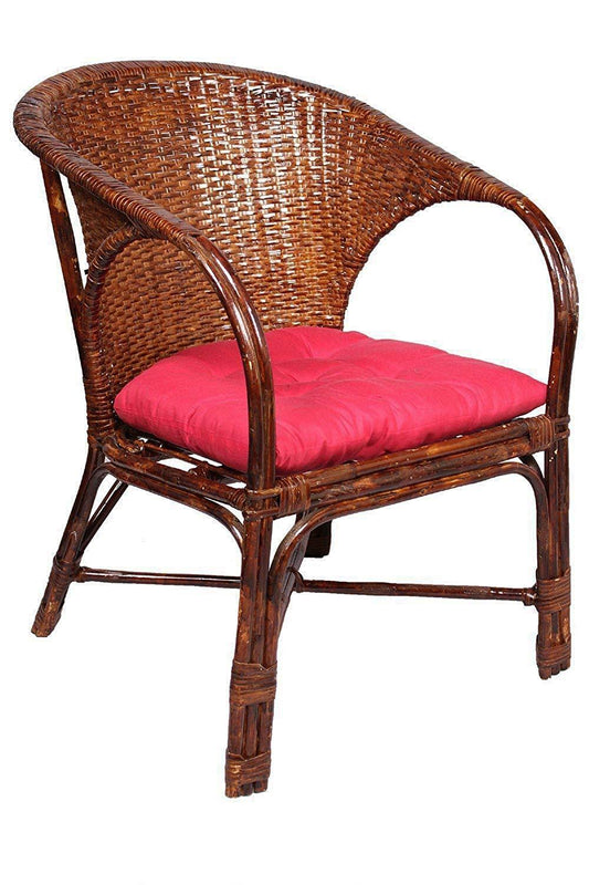 IRA Rattan Wicker Chair Standard Front View - Brown India
