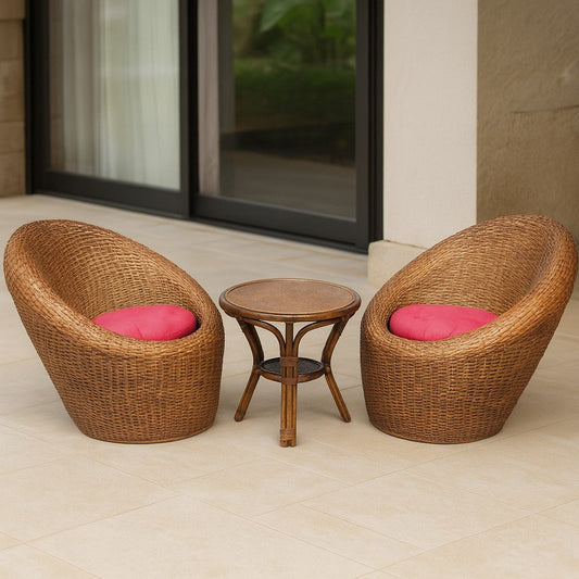 2 Chair and Center Coffee Table Set – Stylish Seating Set for Living Room, Balcony Chairs, and Outdoor Seating