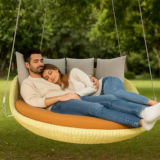 Buy IRA Indoor & Outdoor Garden Jhula Swing Chair – Rattan Maldivian-Style Swing for Living Room, Patio, and Garden