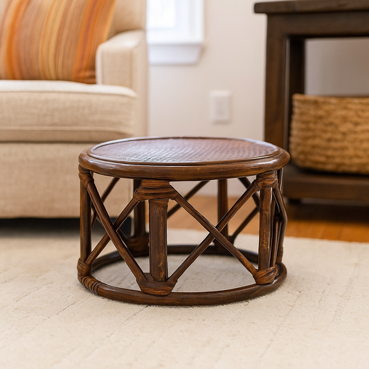 IRA Wicker Encircled Pouffe Stool Muda