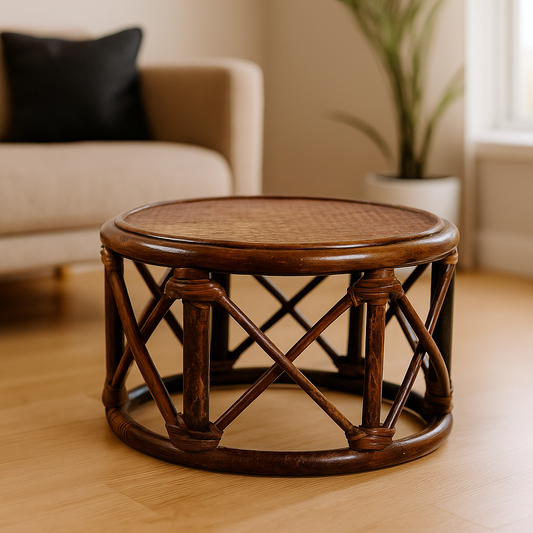 IRA Wicker Encircled Pouffe Stool Muda