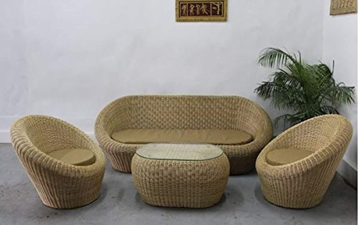 IRA Rattan Wicker Sofa Set Natural