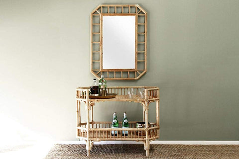 IRA Natural Frame Bathroom Vanity Living Room Mirror - IRA Furniture