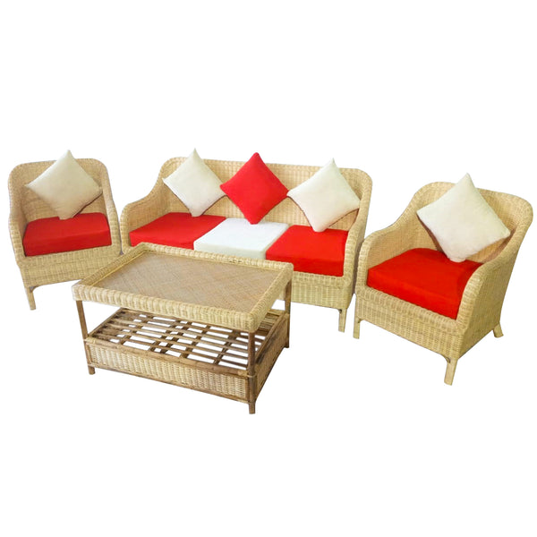 IRA Cane 5 Seater Sofa Set for Living room - Indoor / Outdoor Decor