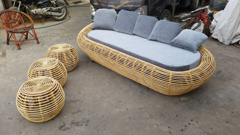 3 seater Sofa with cushion and Side Tables